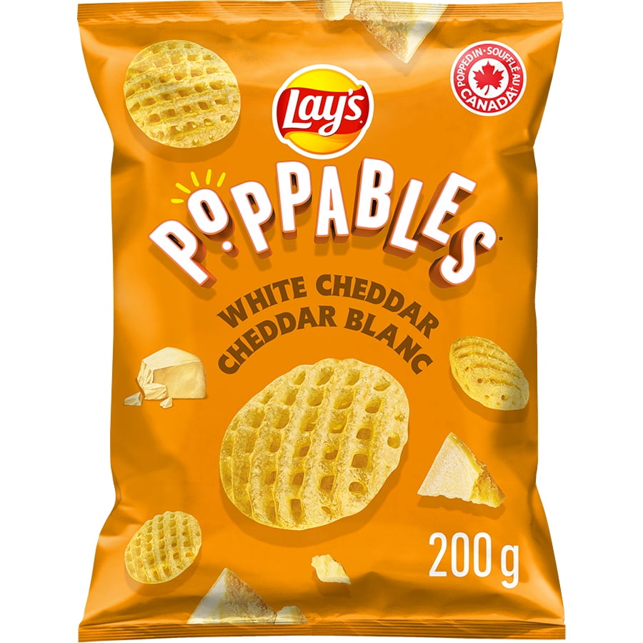 Lay's Poppables White Cheddar flavoured Potato Snacks, 200 g.
