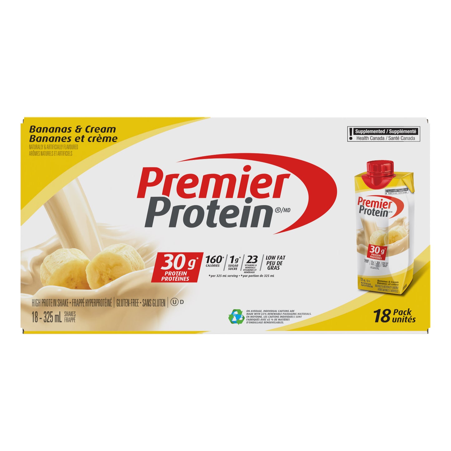 Premier Protein 高蛋白香蕉奶昔,18 x 325 毫升
