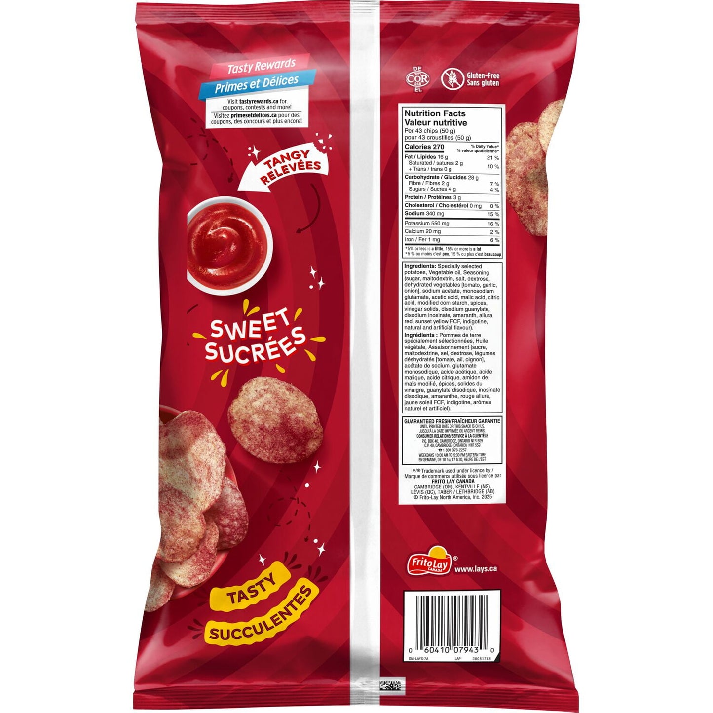 Lay's Ketchup flavoured Potato Chips, 220 g.