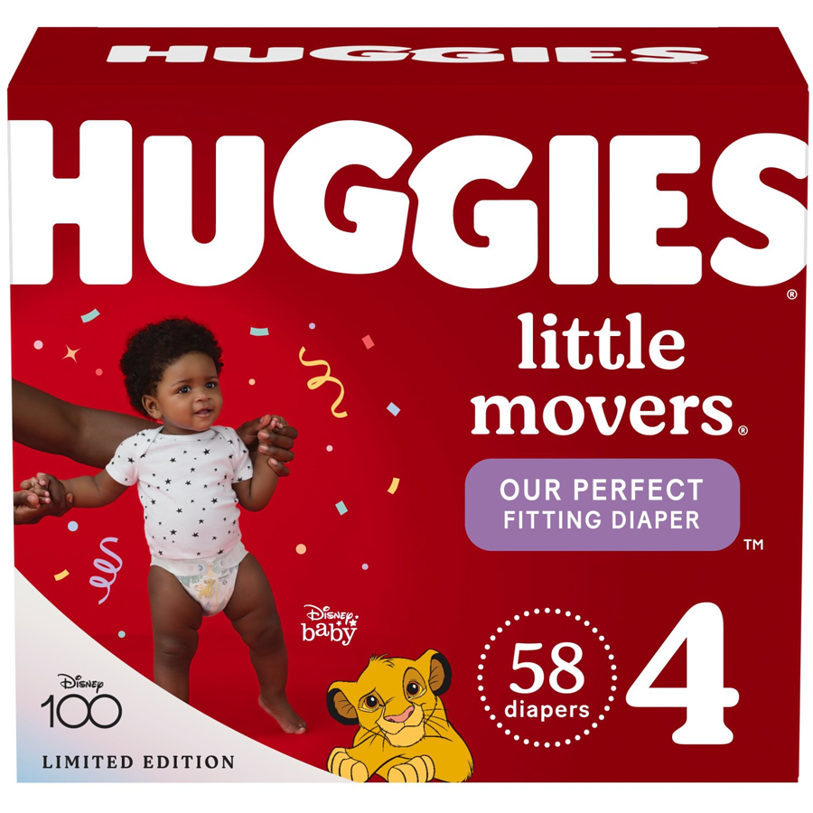 Huggies Little Porter Baby Diapers, Size 4, 58 Count
