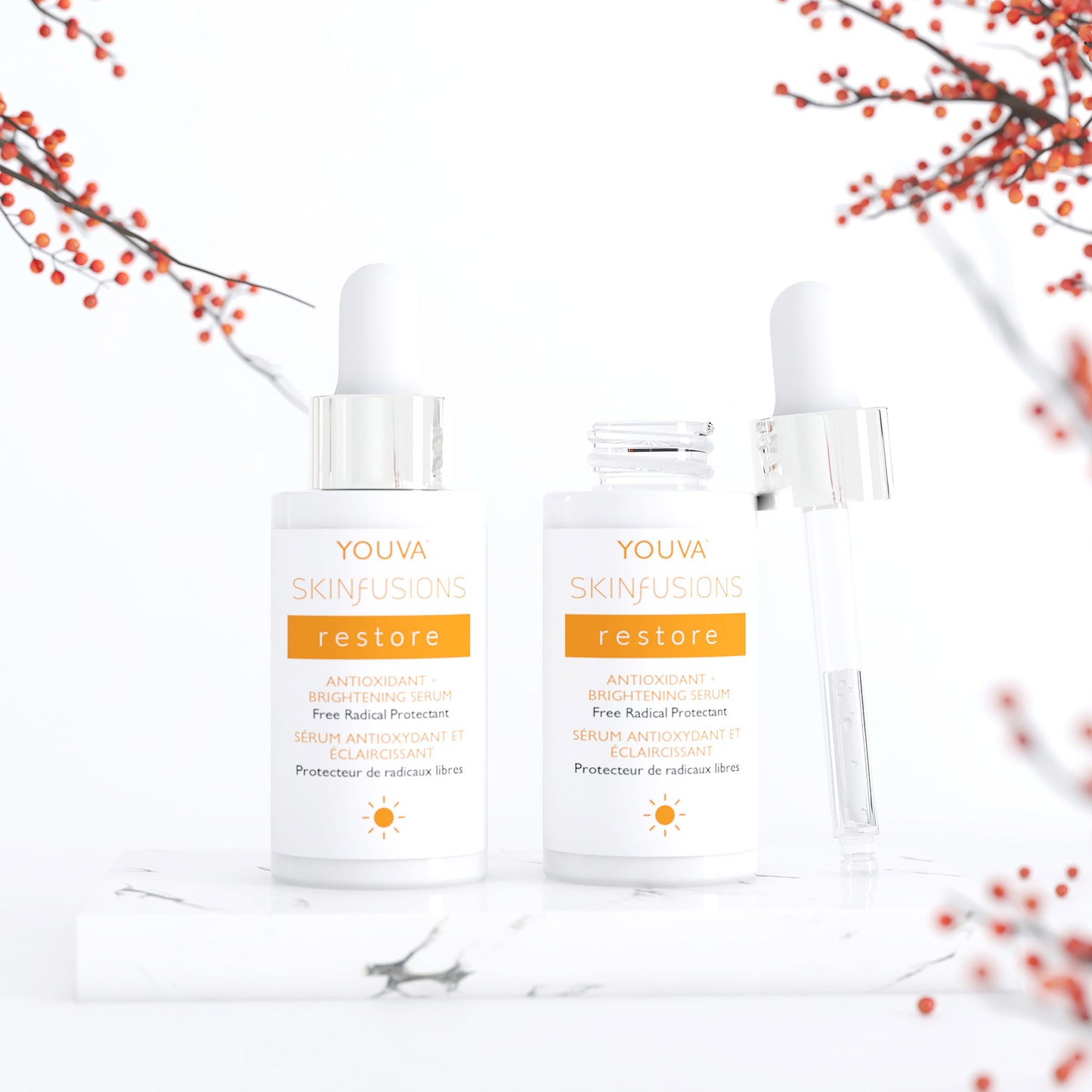 Youva Skinfusions 修复抗氧化亮肤精华液,2 x 20 毫升
