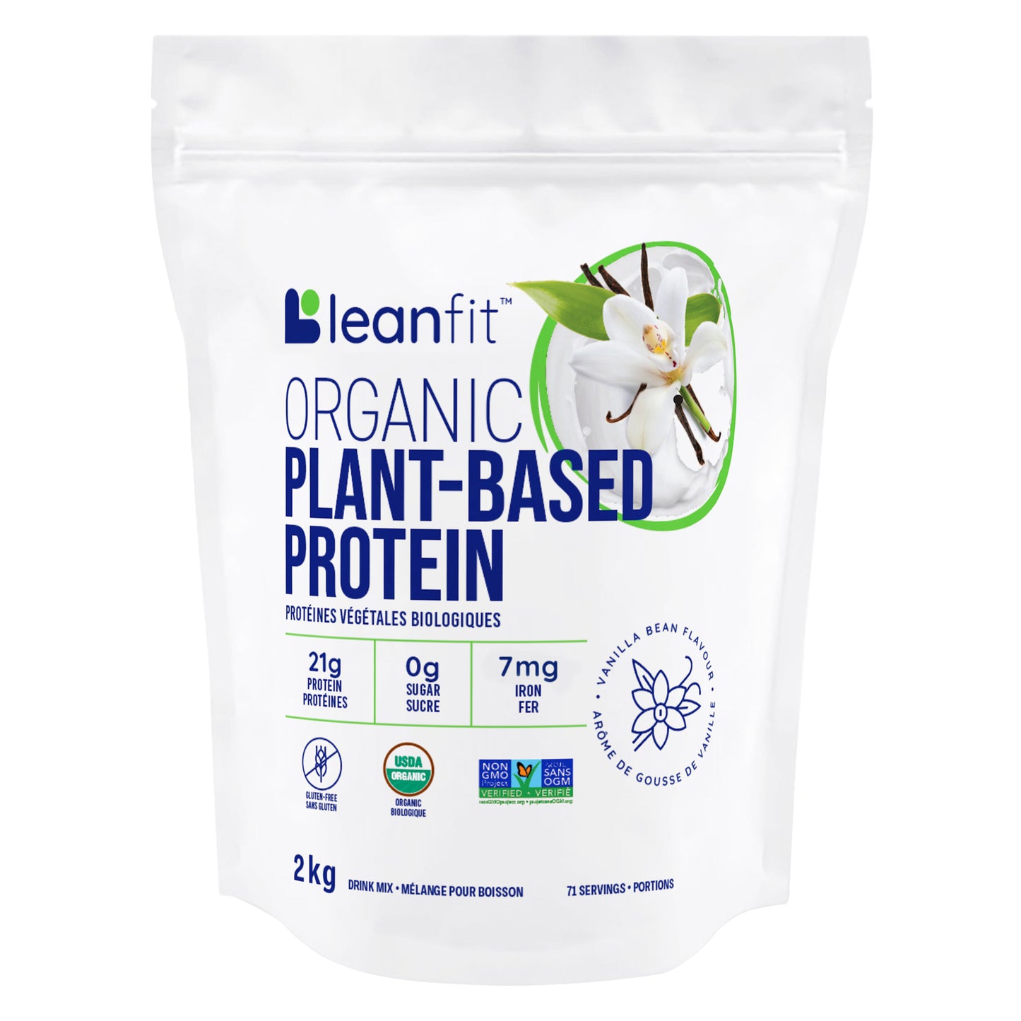 Leanfit 有机植物蛋白,香草豆,2 公斤