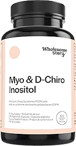 002 Myo-Inositol & D-Chiro Inositol Powder Capsules | Restore ovarian function and promote glucose metabolism in women with PCOS 30-day supply | 120 capsules of inositol supplement for women with PCOS