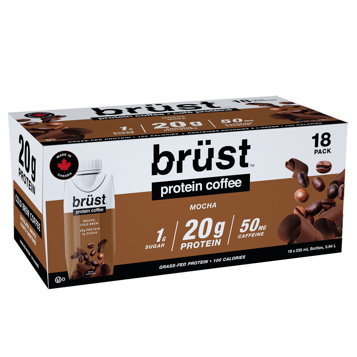 brüst 蛋白咖啡摩卡,18 x 330 毫升