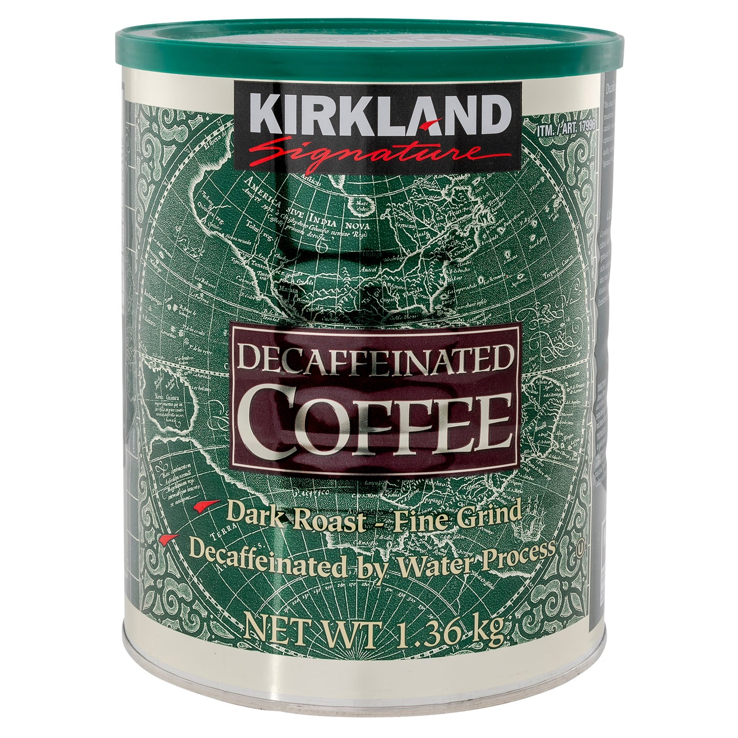 Kirkland Signature 無咖啡因深烘焙細磨咖啡,1.36 公斤