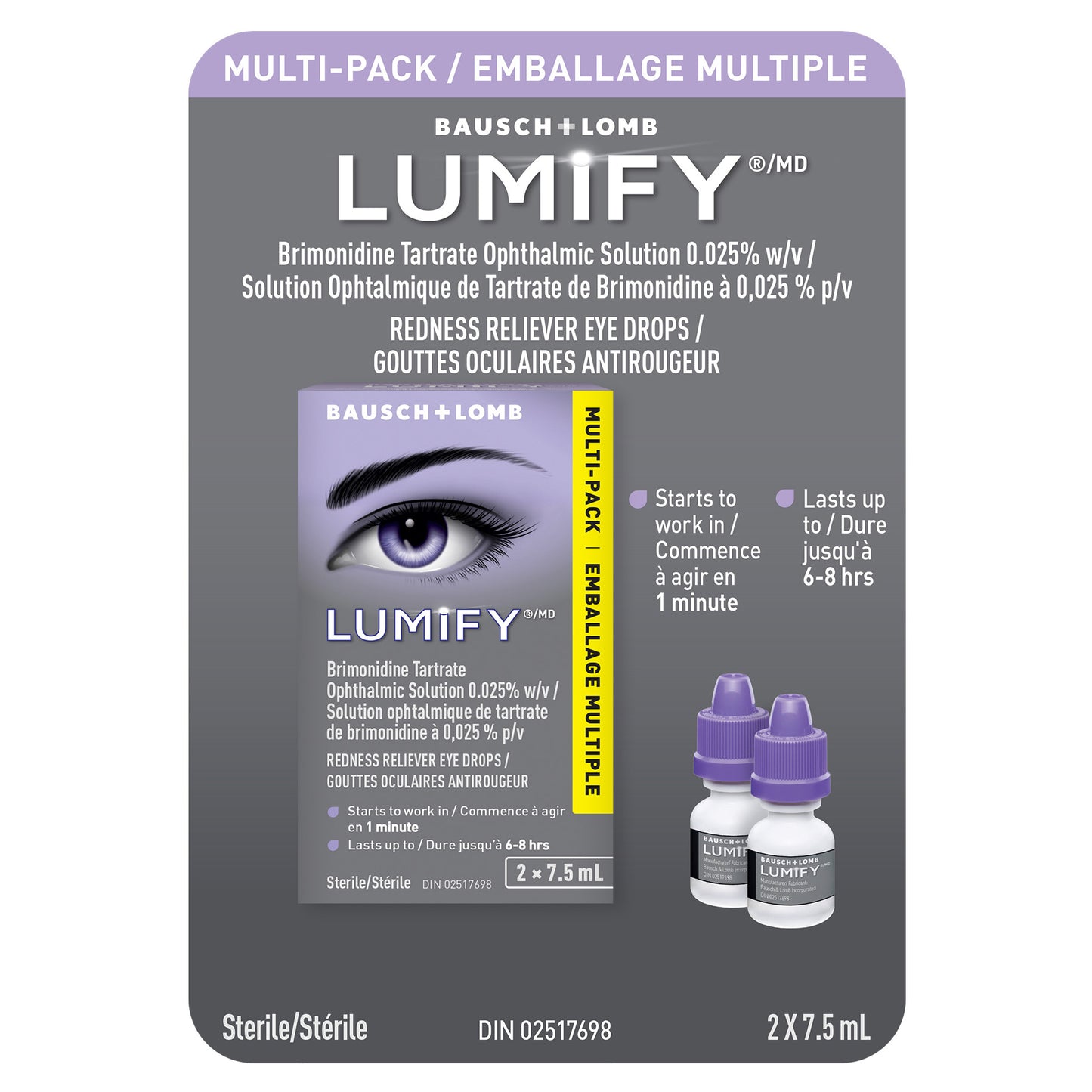Lumify 舒缓眼部红血丝滴眼液,2 x 7.5 毫升