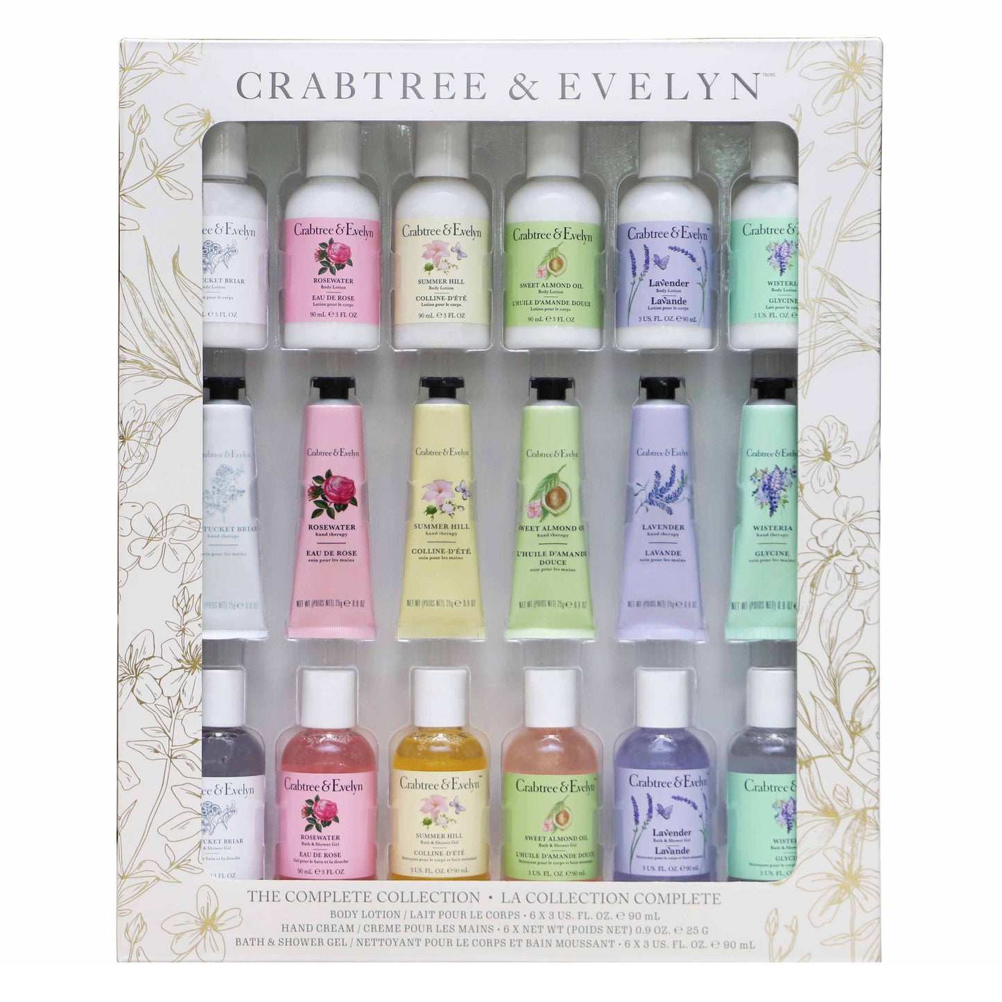 Crabtree & Evelyn 全套沐浴及身体护理产品,18 件装