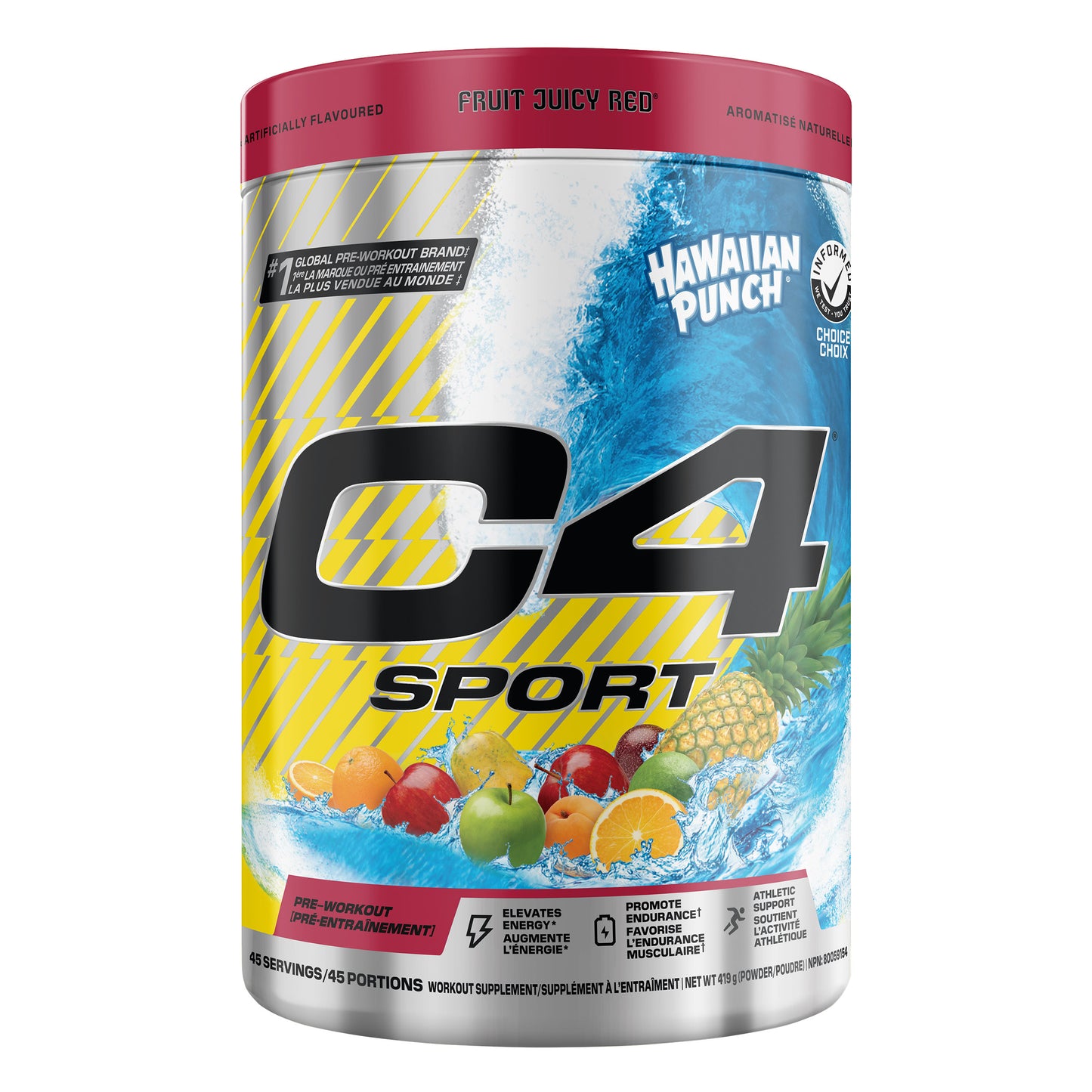 C4 Sport 夏威夷水果口味運動前營養補充劑,419克