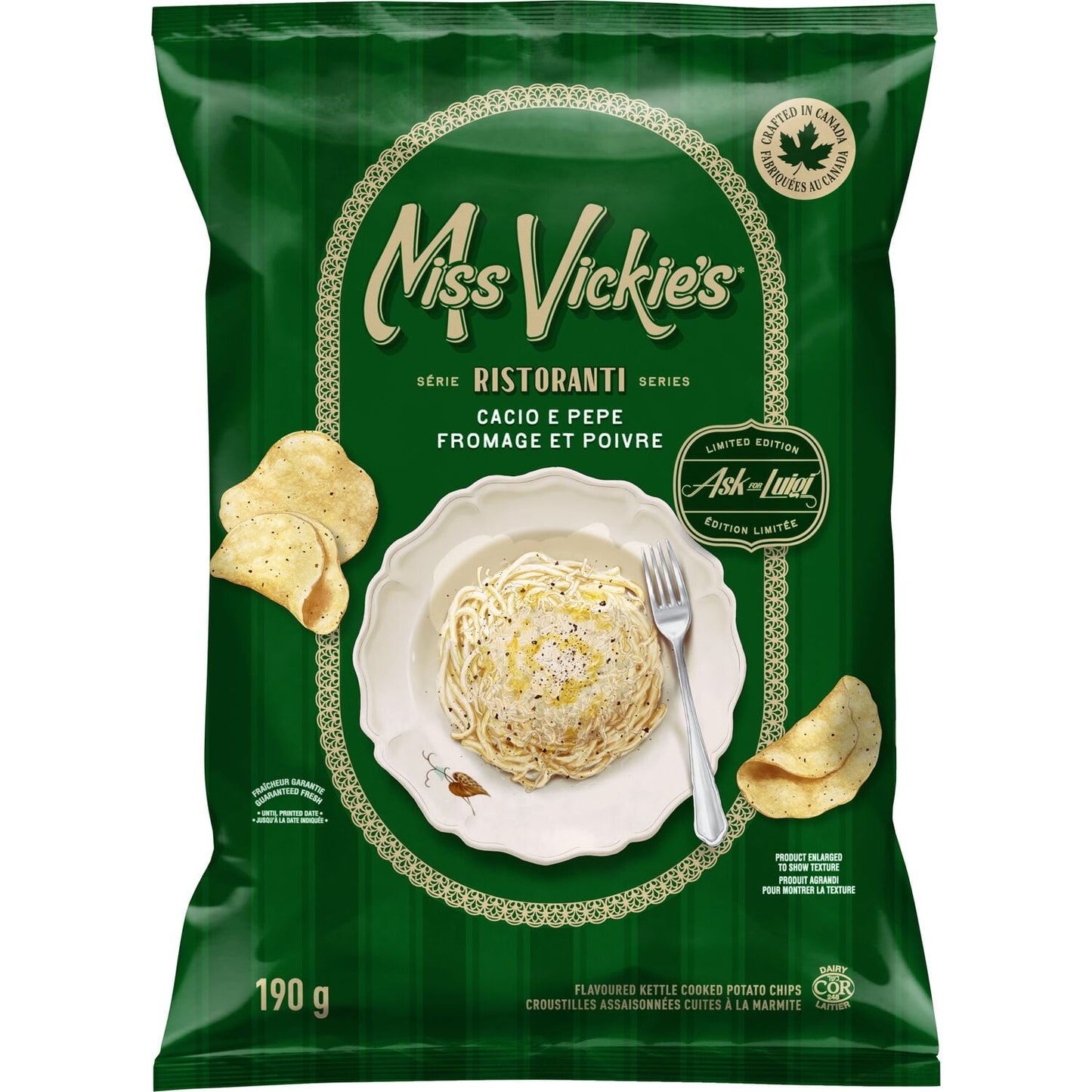 Miss Vickie's Cacio e Pepe 口味鍋煮洋芋片,190 公克。