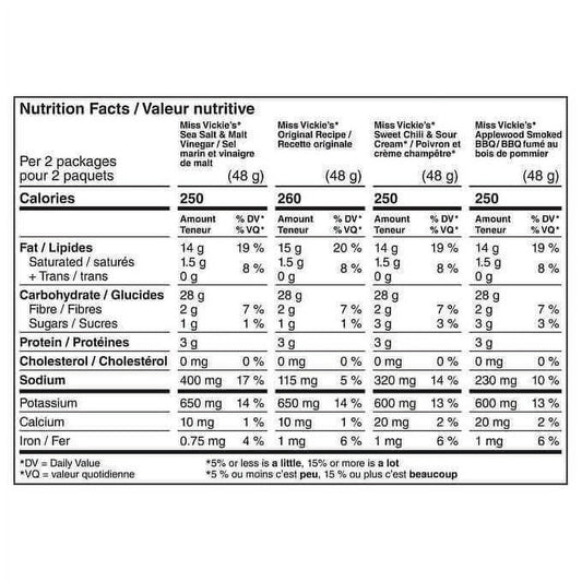 Miss Vickie's Potato Chips Variety Pack Bulk Event Pack, 36 × 24 g - (6/CASE)-TOTAL  216 BAGS
