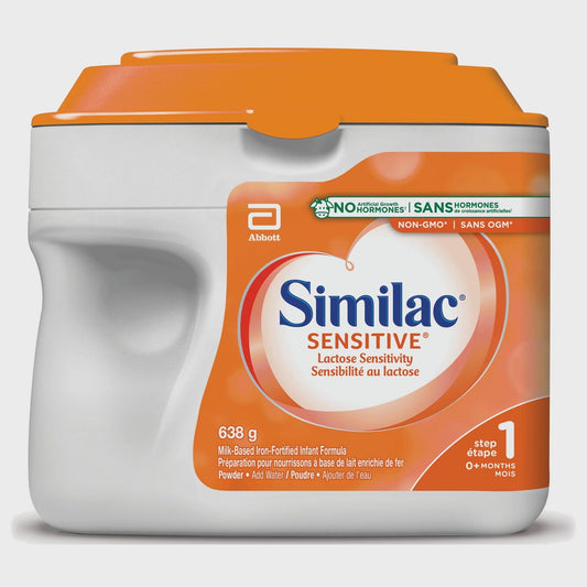 Similac 敏感婴儿配方奶粉,非转基因乳糖敏感婴儿配方奶粉,0+ 个月,638 克,638 克