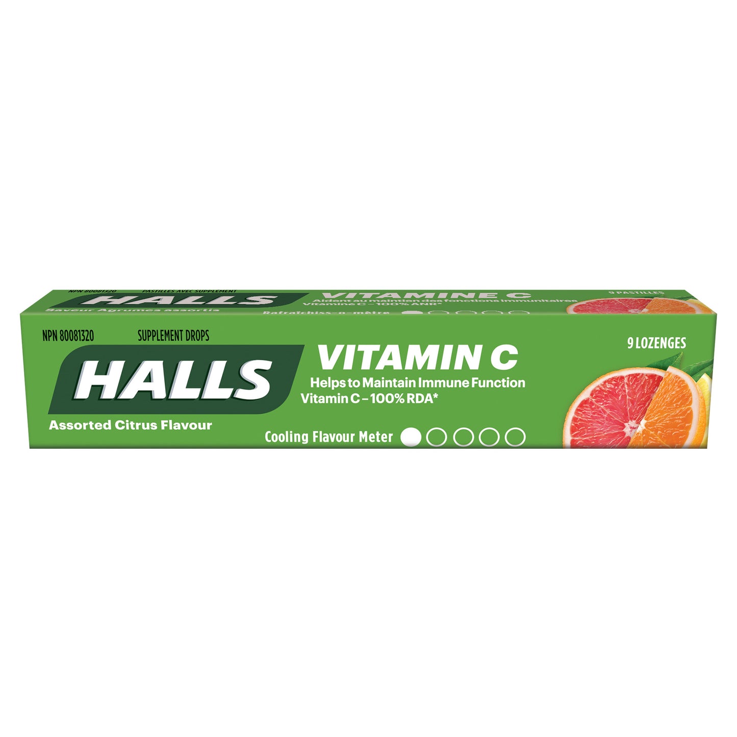 HALLS 维生素 C 柑橘味补充滴剂,20 粒装