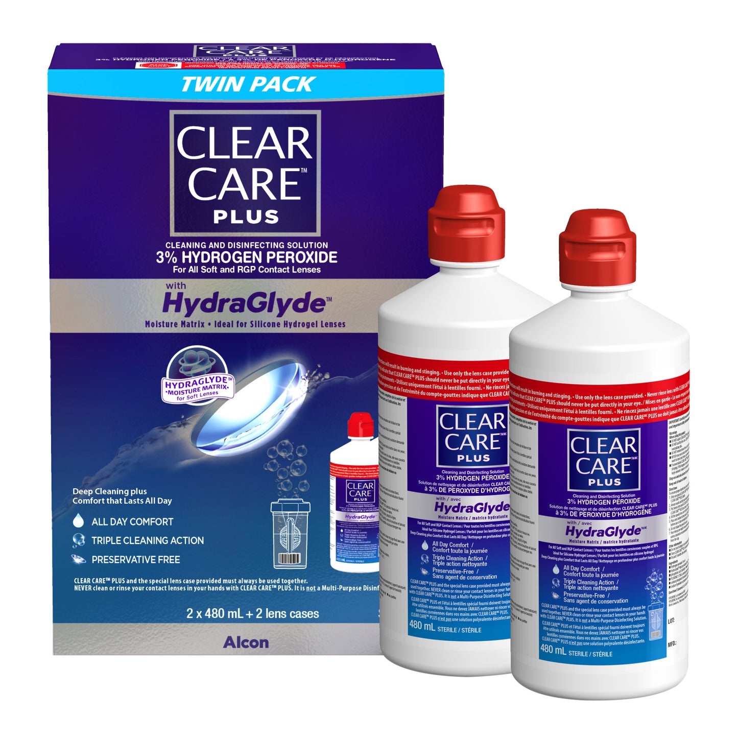 Clear Care Plus 含 HydraGlyde 成分 - 2 x 480 毫升
