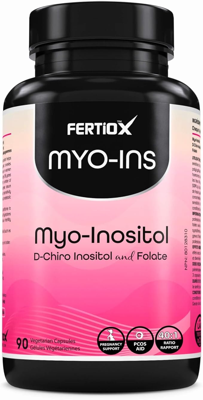 002 Fertiox Myo-Ins 膠囊I 肌醇1800 毫克,D-手性肌醇45 毫克和葉酸420 微克,每份,高劑量和純度I 90 粒素食膠囊I 理想的40:1 比例肌醇與D-手性肌醇I 適合女性, 30 天供應,加拿大製造
