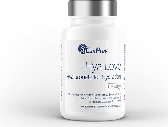 002 CanPrev - Hya Love 透明質酸用於保濕美容,60 粒 V 粒 - 幫助膠原蛋白形成 - 有助於保持健康的頭髮、指甲、粘膜和皮膚