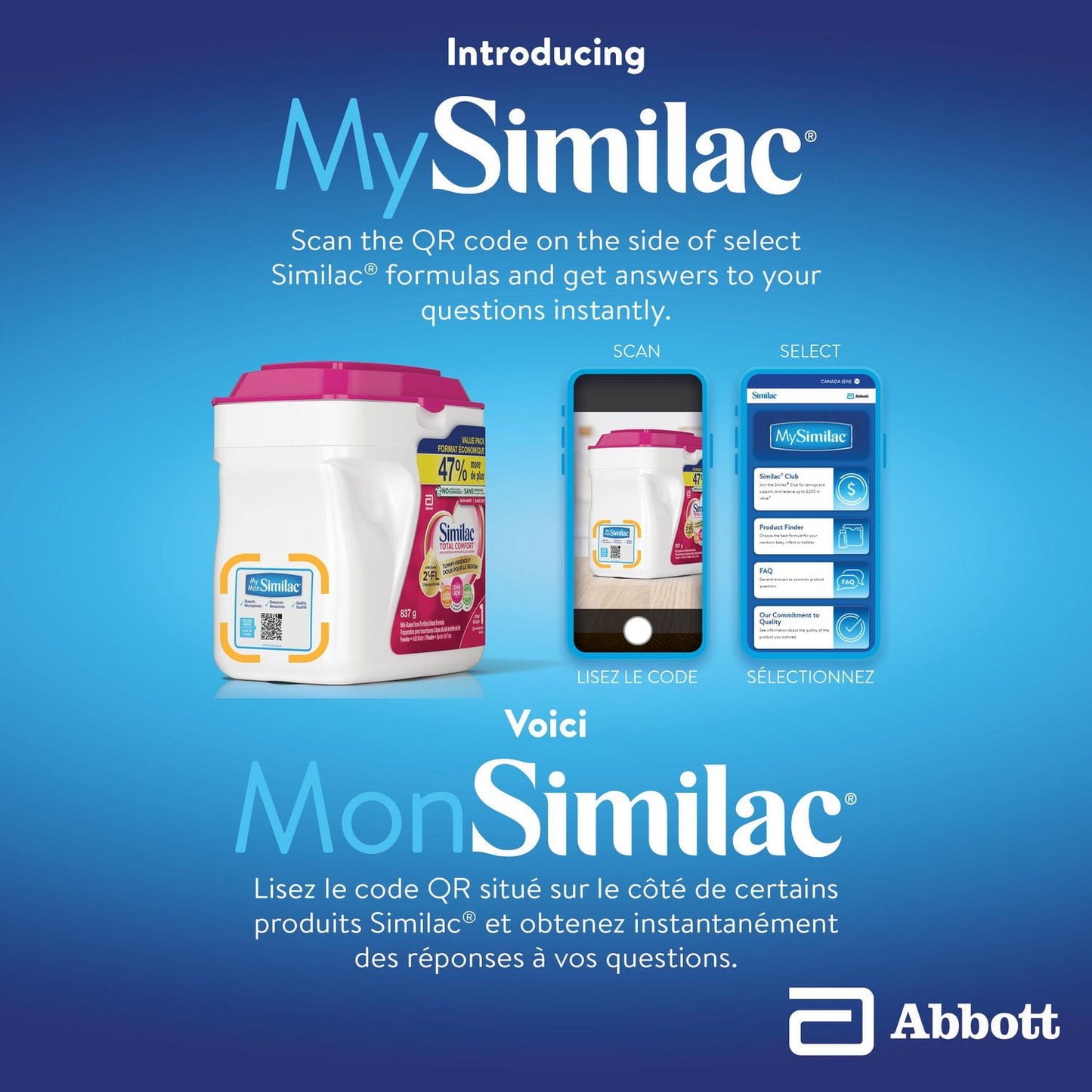 Similac Total Comfort,嬰兒配方奶粉,對胃友好,易於消化,現採用母乳啟發的創新配方 2’-FL,0+ 個月,粉劑,837 克,837 克