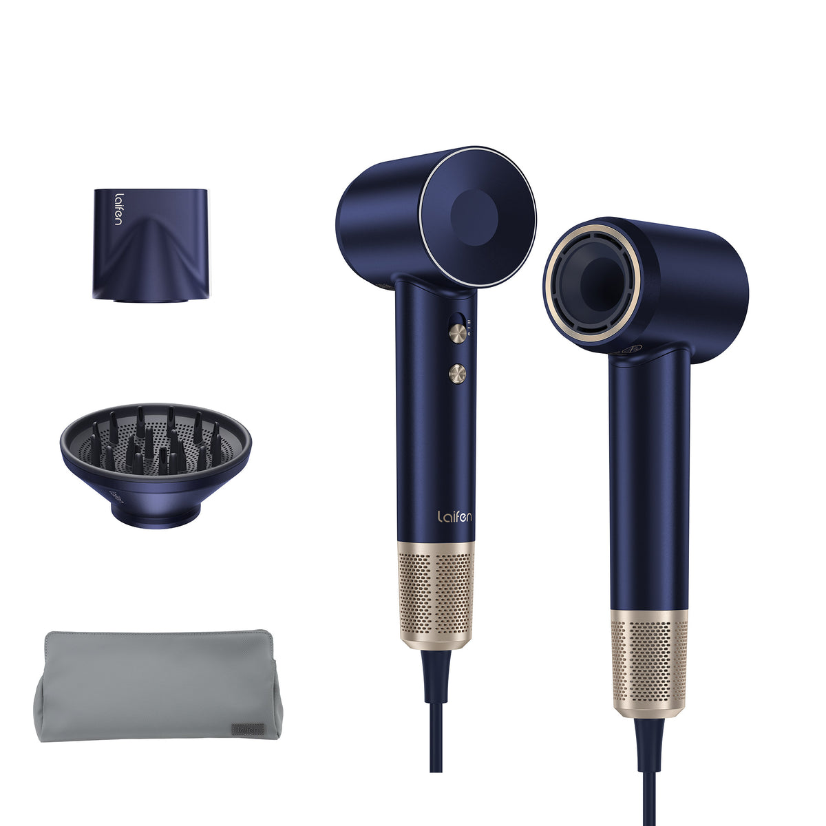 Laifen Swift Premium Hair Dryer with 2 Nozzle Attachments and Travel Bag
