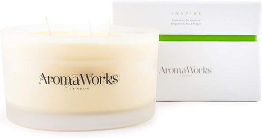 Aromaworks 男女通用蜡烛,Inspire Candle 3 芯大号,14.1 盎司