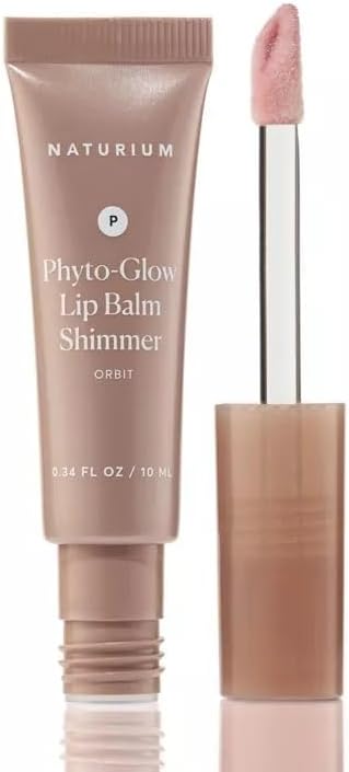 Naturium Phyto-Glow 唇膏閃光,滋養和保濕雙唇,含乳木果油、古布阿蘇脂、植物角鯊烷和 Geodiamond 珍珠,10 毫升/0.34 液體盎司,顏色:Orbit