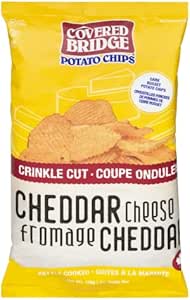 COVERED BRIDGE Cheddar Cheese - Crinkle Cut Potato Chips 12x170G, brown