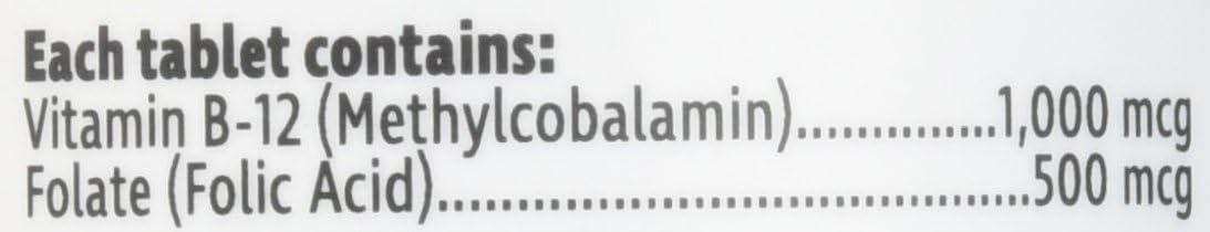 Prairie Naturals 舌下維生素 B12 甲鈷胺 1000mcg 含葉酸,有助於降低中性管缺陷的風險,幫助身體代謝蛋白質,形成紅血球,預防葉酸缺乏和維生素…