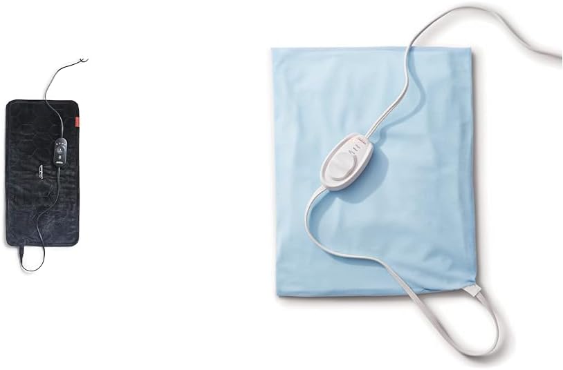 Sunbeam AdvancedHeat 加熱墊,特大號,黑色,帶關節炎控制器的加熱墊 | 頸部和肩部電加熱墊,可緩解有針對性的疼痛 | 3 種加熱設置