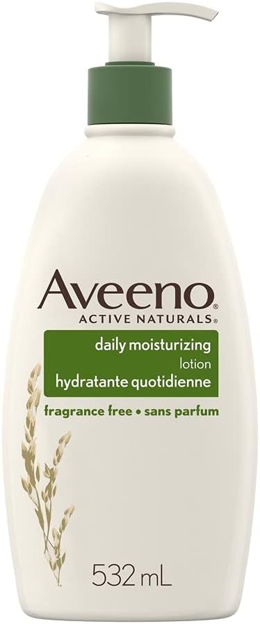 Aveeno 身体乳(带泵)、Active Naturals 每日保湿无香霜(适合干性皮肤)和每日保湿面霜(每日保湿面部和颈部乳液)- 无香型,141 克