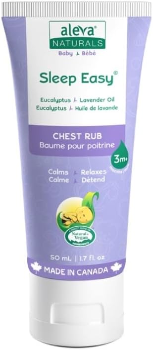 Aleva Naturals 舒缓舒适胸部按摩膏 - 温和易用,健康婴儿护理,桉树和薰衣草油清新香味,50ml