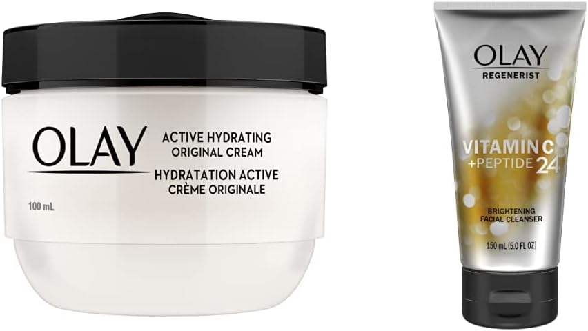 Olay Face Moisturizer + Olay Regenerist Vitamin C + Peptide 24 Brightening Facial Cleanser