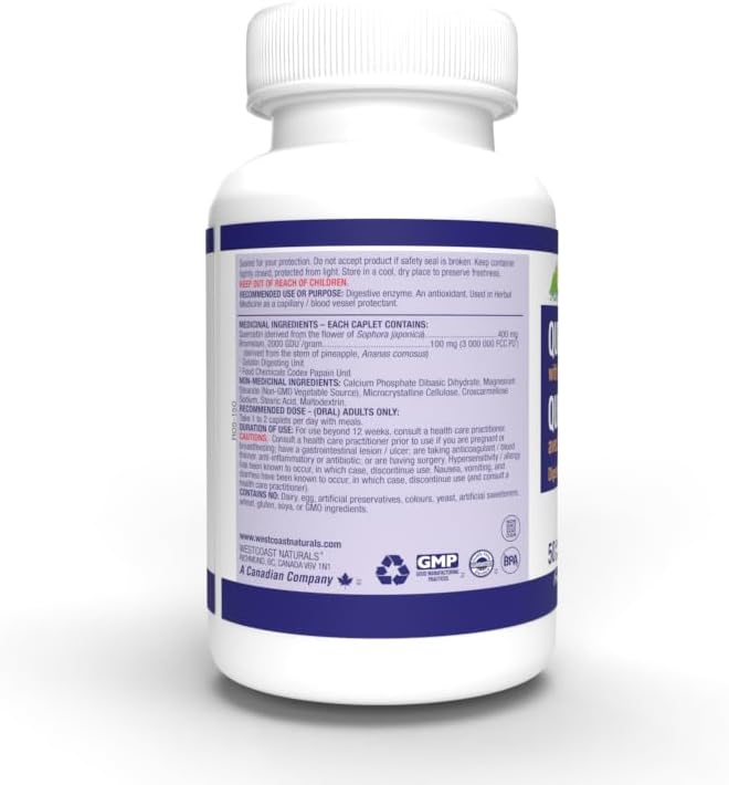 Westcoast Naturals 槲皮素膠囊(含鳳梨蛋白酶)500 毫克