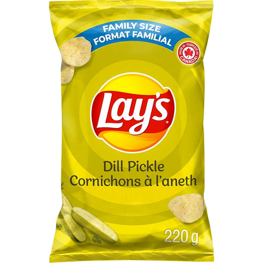 Lay's Dill Pickle flavoured Potato Chips, 220 g.