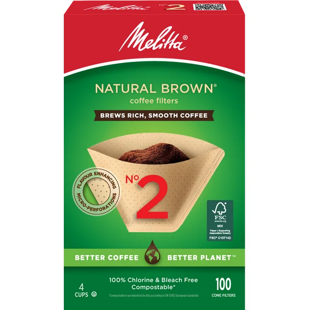 004-Melitta Natural Brown #2 Coffee Filters, 100 Count