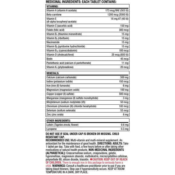 Equivalent Advanced Women's Multivitamin, Multivitamin & Mineral Supplement, 90 Tablets