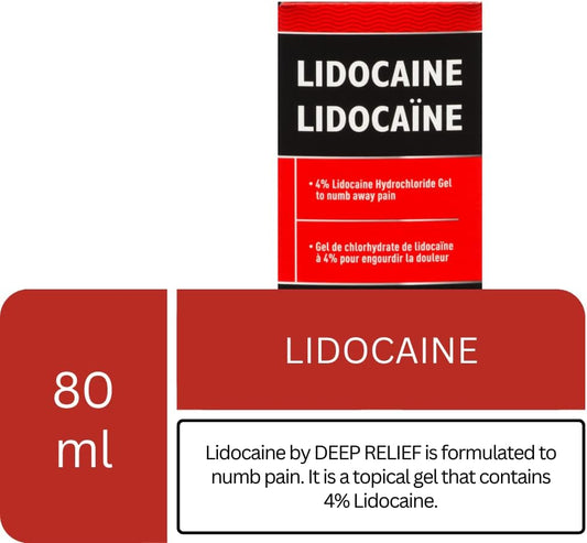 Deep Relief 利多卡因,麻木止痛凝胶,80 毫升