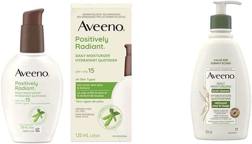 Aveeno Positively Radiant 每日保湿霜 SPF 15 + Aveeno 每日保湿洁面乳