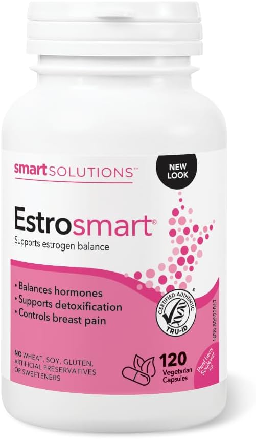 智選方案 Estrosmart 素食膠囊,平衡荷爾蒙,促進雌激素代謝,緩解乳房疼痛。蘊含 D-葡萄糖酸鈣和 DIM,不含麩質、大豆,不含人工防腐劑或甜味劑…