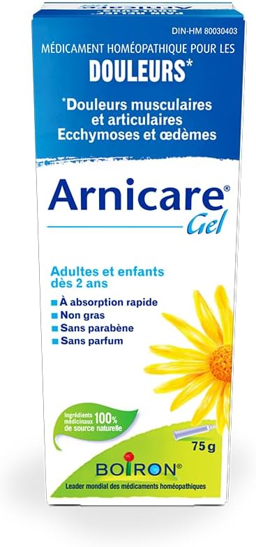 Boiron 山金車凝膠 75 克,緩解疼痛。山金車凝膠可緩解肌肉疼痛和關節疼痛。它還能促進因跌倒、撞擊、鈍性損傷或手術引起的瘀傷和發炎水腫的吸收。