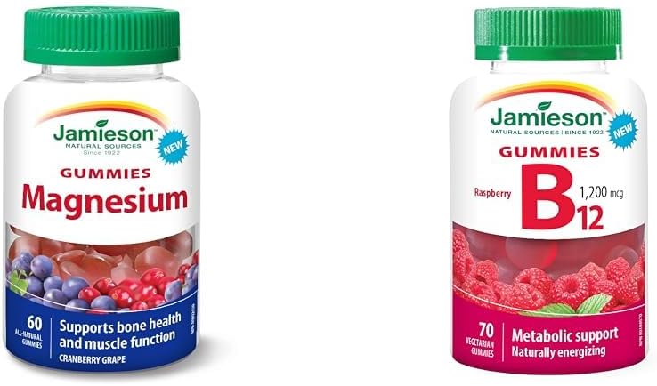 Jamieson 镁软糖 - 蔓越莓葡萄味(1 包)+ Jamieson B12 软糖 新品(70 粒软糖)