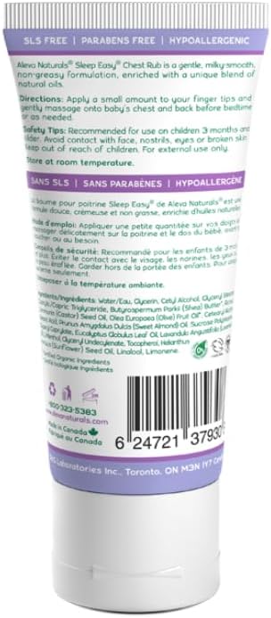 Aleva Naturals 舒缓舒适胸部按摩膏 - 温和易用,健康婴儿护理,桉树和薰衣草油清新香味,50ml