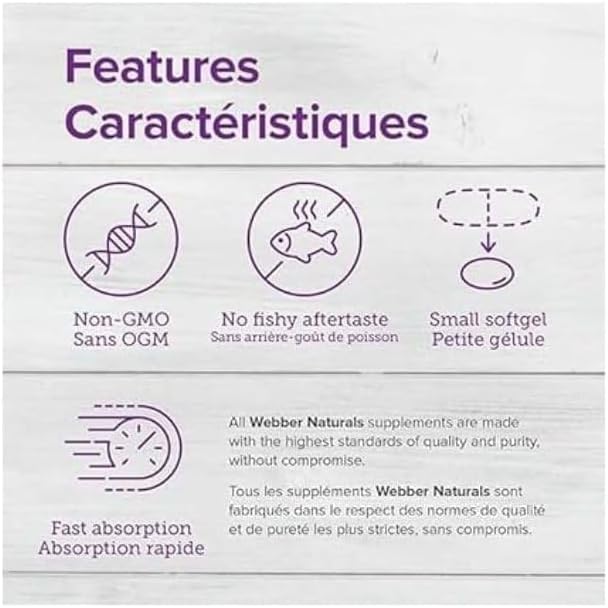 Webber Naturals RoyalRed 磷蝦油 1000 毫克,30 粒軟膠囊,支持心血管健康;RoyalRed 磷蝦油 500 毫克,60 粒軟膠囊,支持心血管健康和腦功能,具有抗氧化作用
