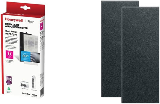 Honeywell HRF201BC HEPAClean® Dual Action HEPA-Type Replacement Filter + Honeywell HRF-B2C Household Gas & Odour Reducing Replacement Pre-Filter