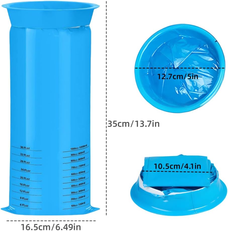 一次性嘔吐袋,20個裝嘔吐袋,1000毫升嘔吐袋,手提嘔吐袋,適用於旅行暈車孕婦孕吐、噁心袋、車內嘔吐袋、嘔吐袋(藍色,20個)