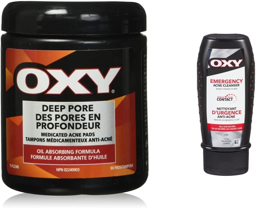 OXY Deep Pore Cleansing Acne Pads | OXY Emergency Acne Vanishing Facial Cleanser