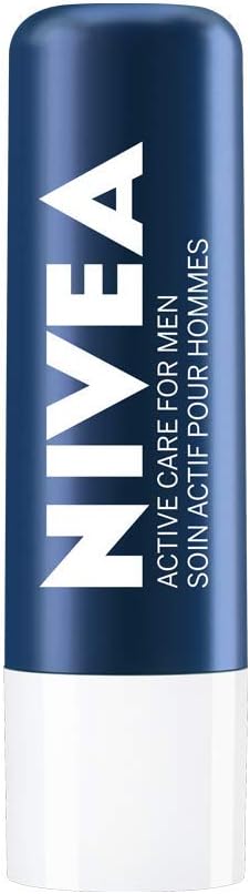 NIVEA MEN Cool Kick Body Wash | 3-in-1 Men Shower Gel (Body, Face & Hair), 3x500mL & MEN Active Lip Balm, (2 X 4.8g) | Made with Jojoba Oil & Shea Butter, 24H Hydration