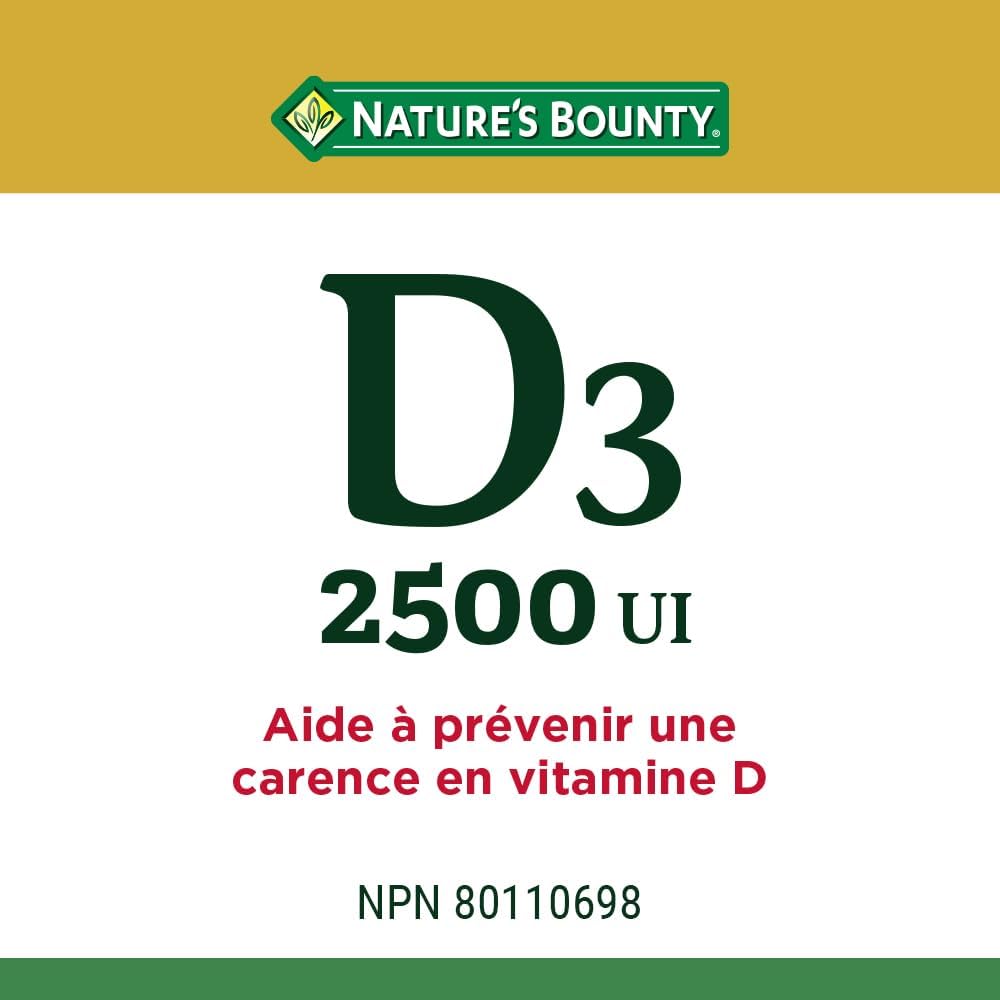 Nature's Bounty Co Q10 强效 200 毫克补充剂促进心脏健康,多色,60 粒软胶囊和维生素 D3 2500 IU,300 粒软胶囊,有助于预防维生素 D 缺乏症,超值装