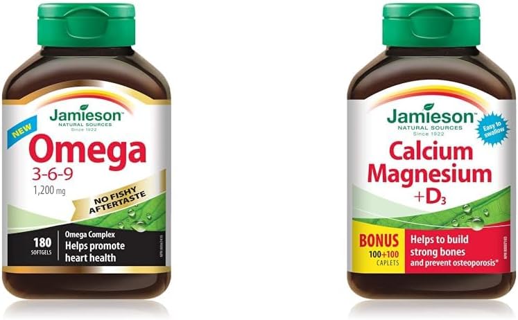 Jamieson NFA Omega 3-6-9 180粒軟膠囊和鈣鎂和維生素D3