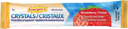 Emergen-C Crystals 便攜式免疫支持補充劑,含維生素 C、鋅、B 群維生素和錳,草莓味,24 包