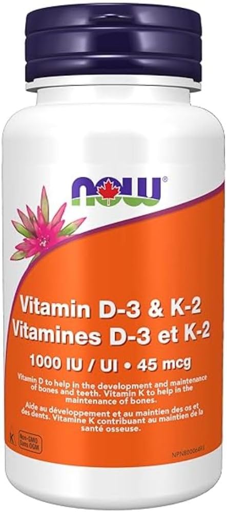 Now Foods 维生素 D-3 1,000 IU 和 K2 45 微克 120 粒胶囊和 C-1000,含 100 毫克生物类黄酮 100 粒胶囊