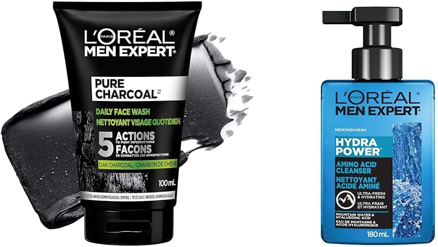 L'Oréal Paris Men Expert Face Wash Bundle | Charcoal Face Wash + Hydra Power Cleanser