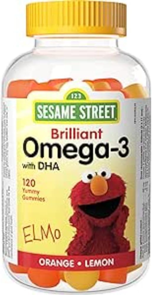Sesame Street Brilliant Omega-3 Kids Gummy with DHA by Webber Naturals, 120 Gummies, For Children Age 3 and Up